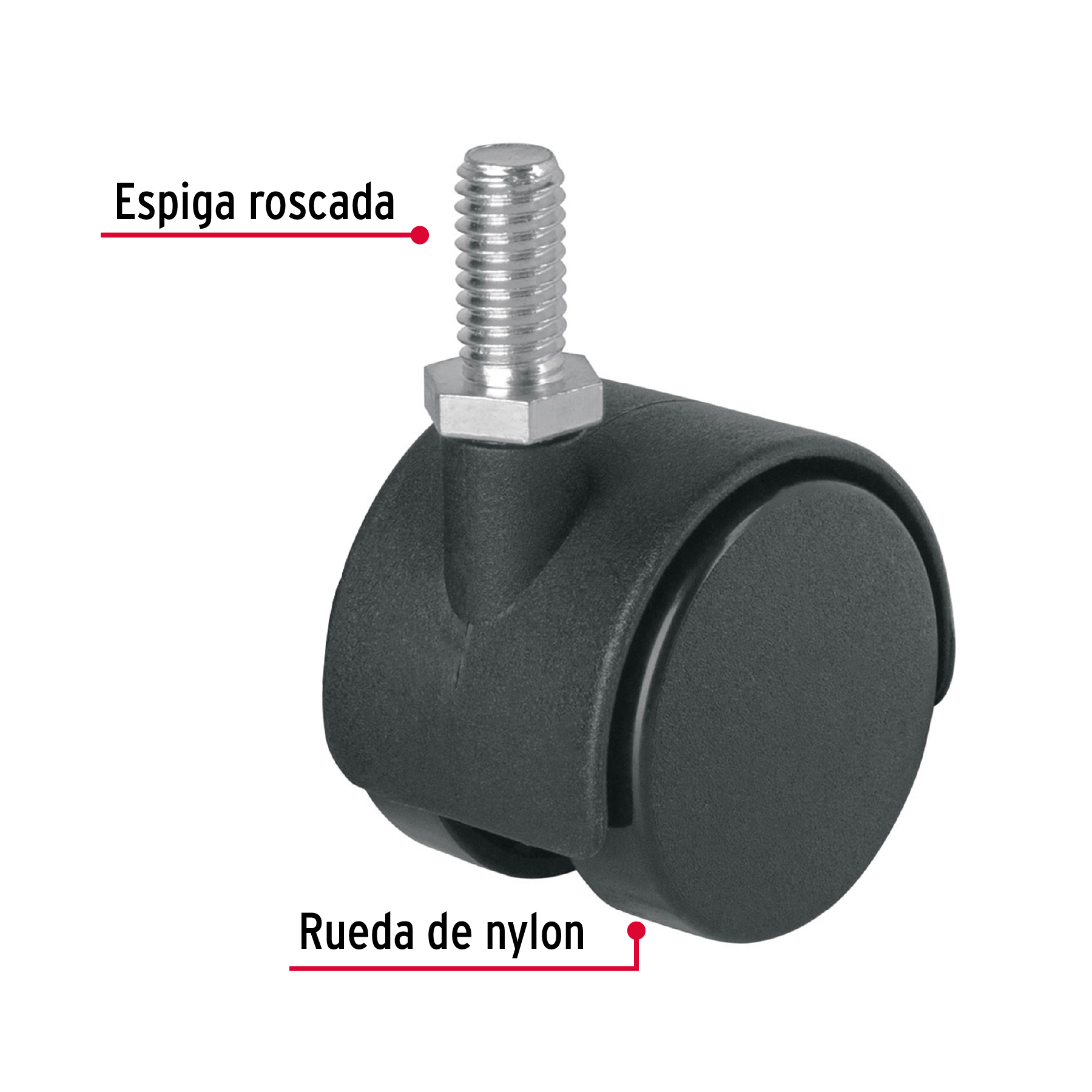 Rodaja tipo yoyo con espiga 40mm