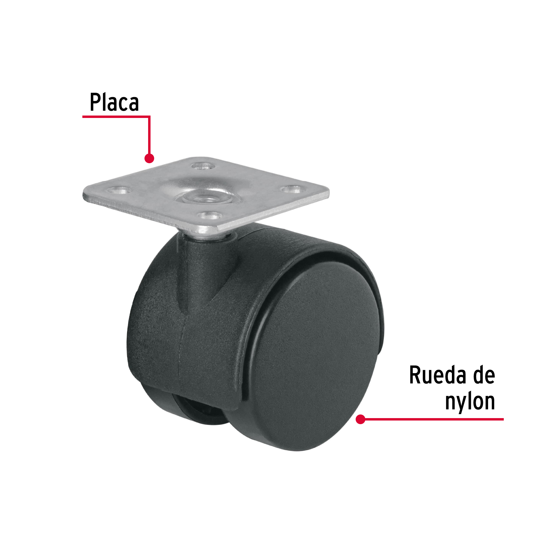 Rueda Rodaja llanta tipo yoyo de 40mm