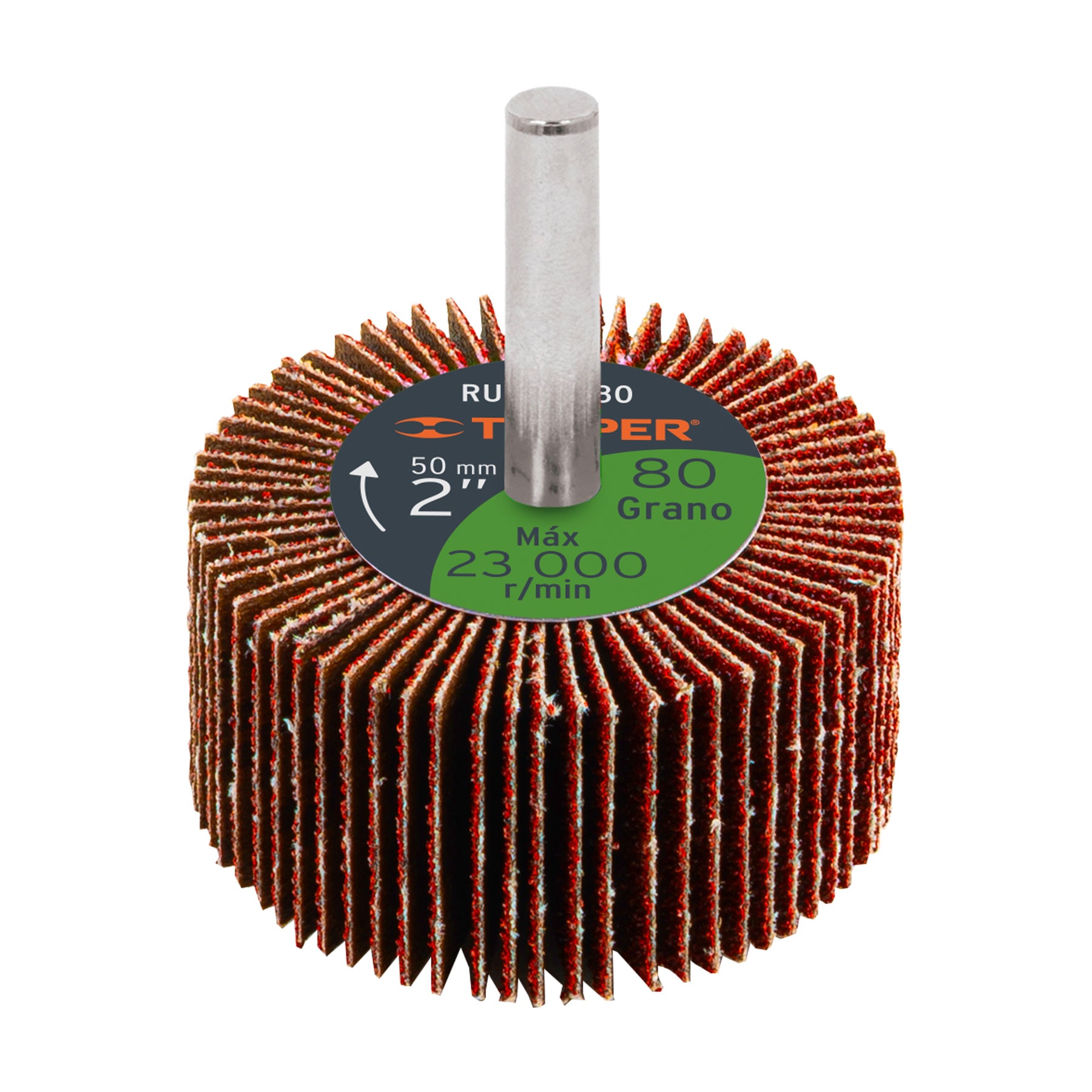 Rueda flap de 2", grano 80