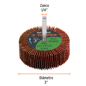 Rueda flap de 3" Grano 60