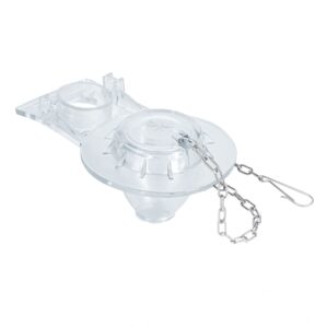 Sapo para WC PVC transparente con cadena inoxidable 2"