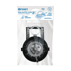 Sapo para WC PVC transparente con cadena inoxidable 2