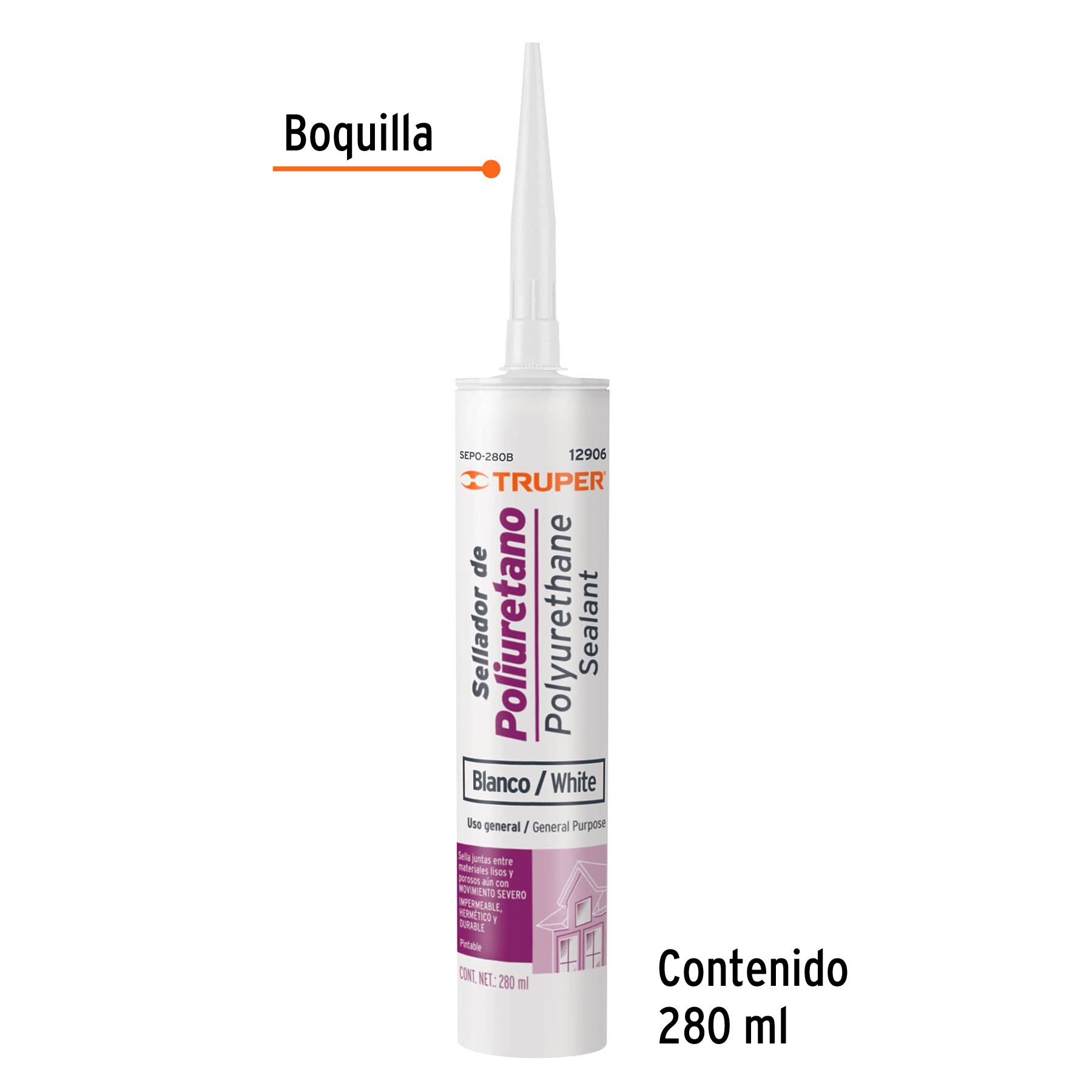 Sellador de poliuretano blanco 280ml