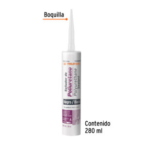 Sellador de poliuretano de 280ml Negro Truper