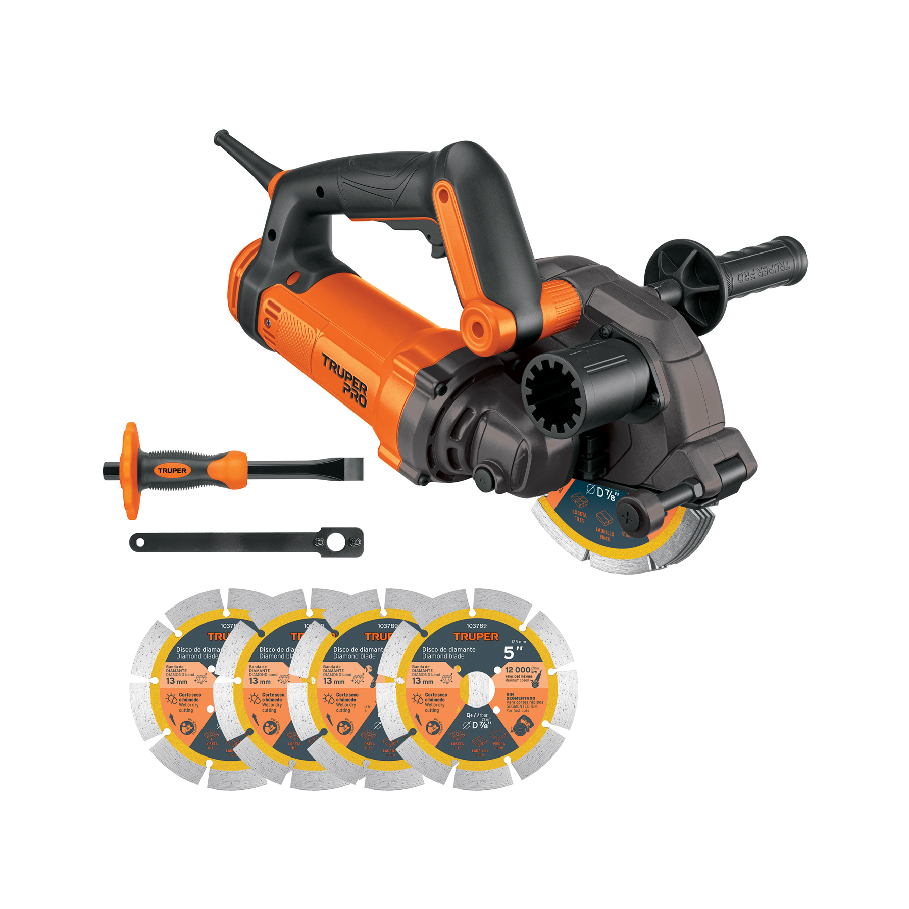 Sierra ranuradora de concreto, 5', 1400 W, prof, Truper