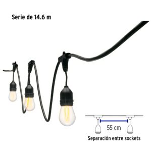 Serie de 24 luces de LED vi tage para exterior de 14.6m