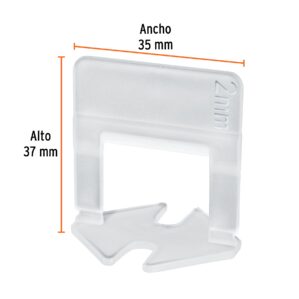 Bolsa con 100 anclas de 2mm para nivelacion de azulejos