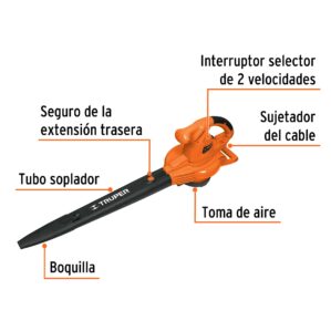 Sopladora Aspiradora electrica 1440W con bolsa recolectora