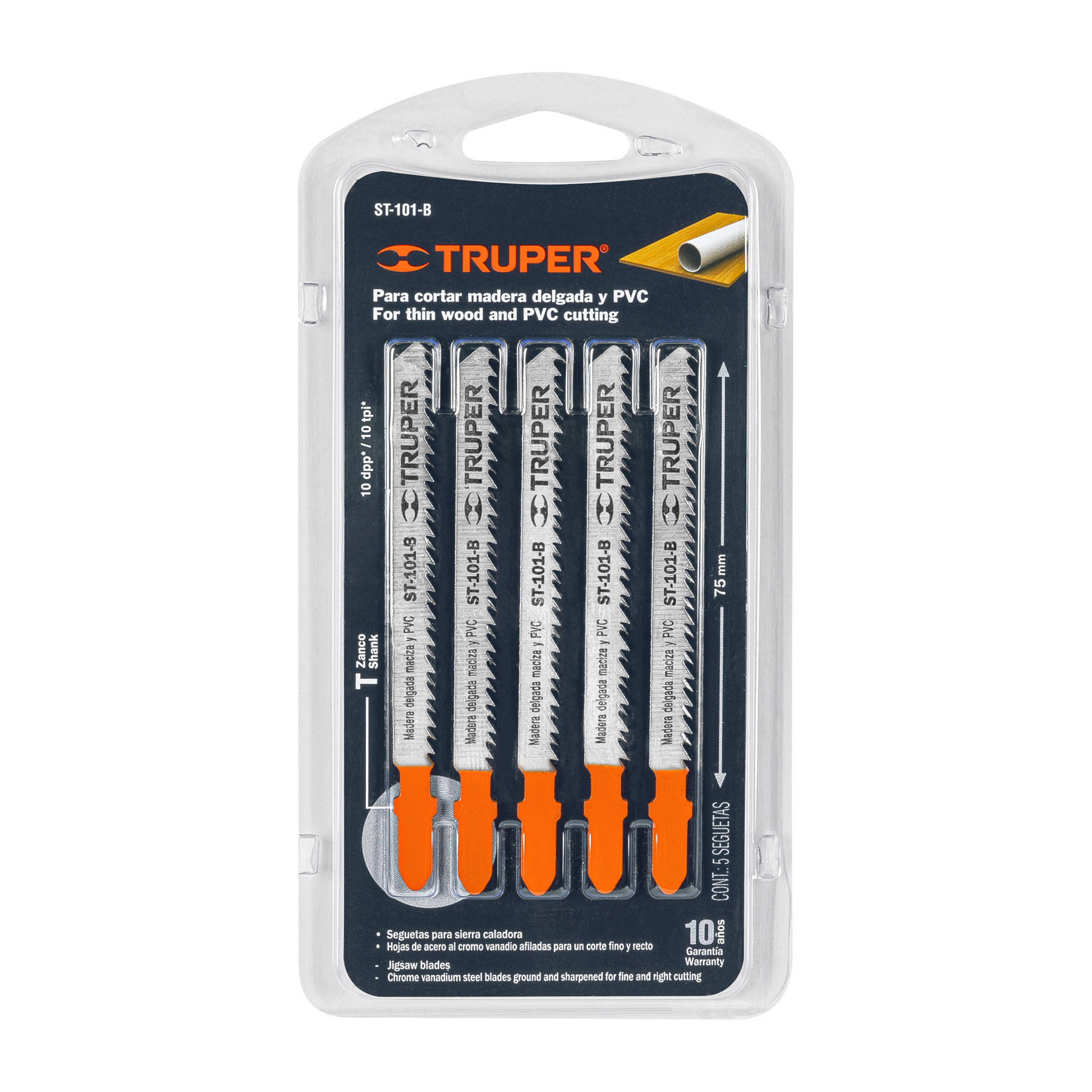 Juego 5 Seguetas Madera Zanco T Corte Rapido 10 DPP