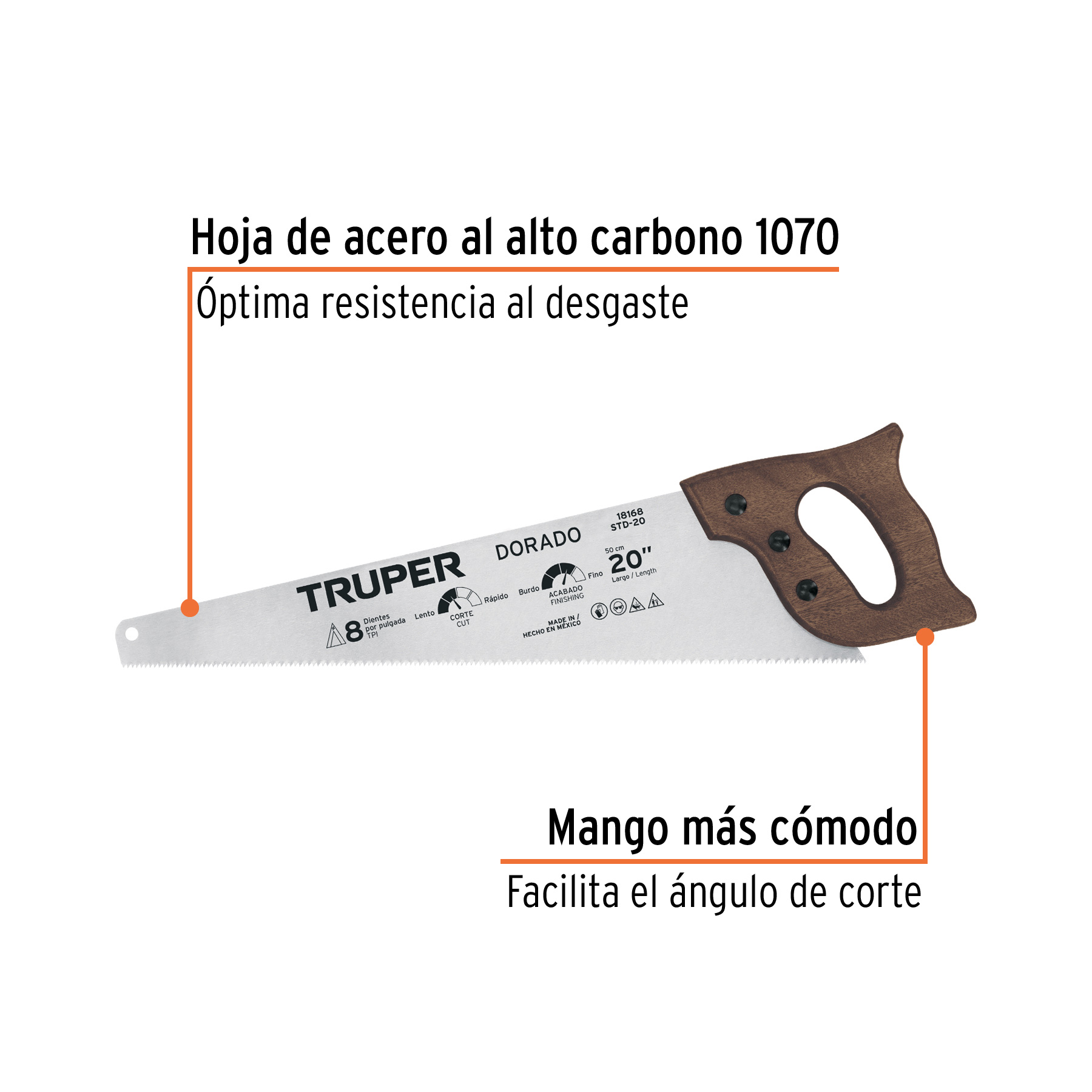 Serrucho 20" Dorado de 8DPP