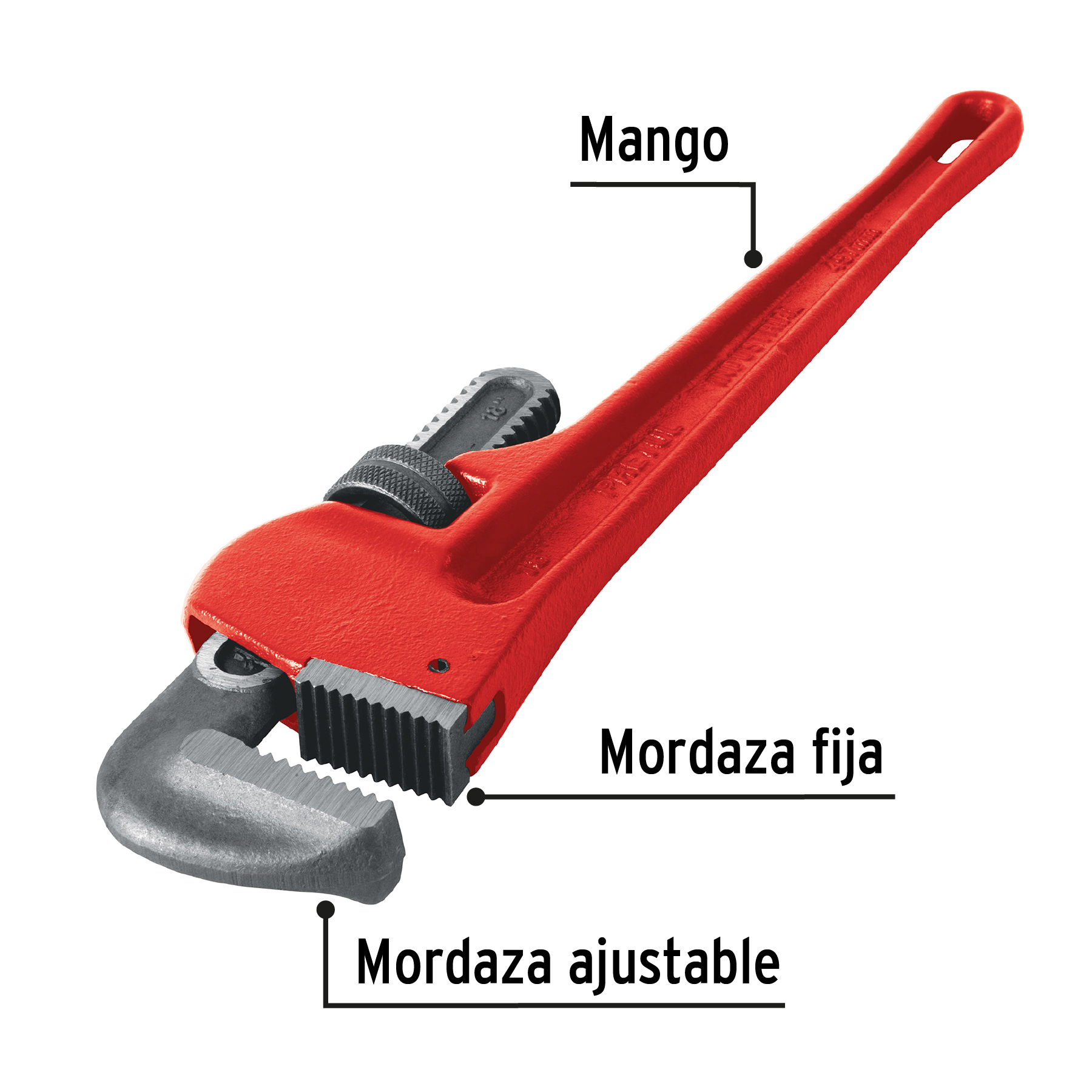 Llave para tubo Stilson 18" Pretul