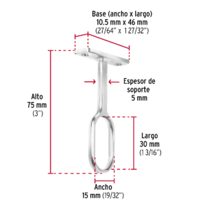 Soporte central para tubo ovalado de closet