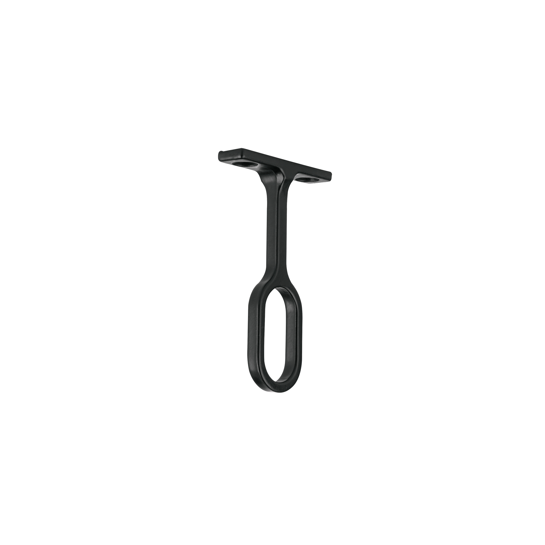 Soporte central para tubo ovalado de closet Negro Mate