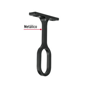 Soporte central para tubo ovalado de closet Negro Mate
