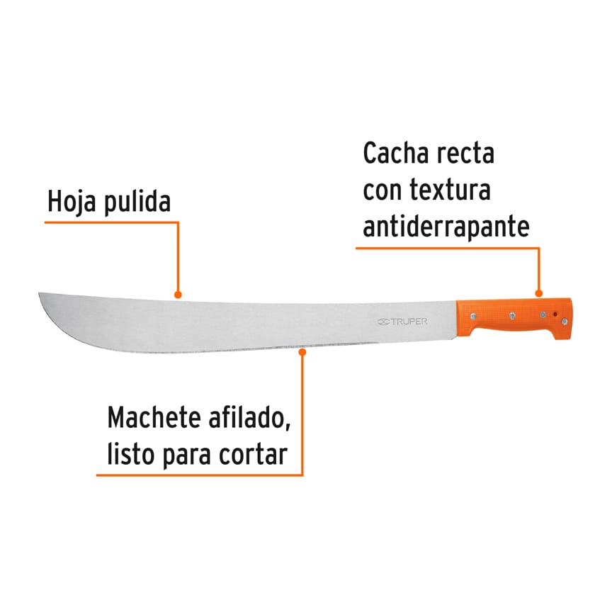 Machete estandar 18" cacha naranja caballete