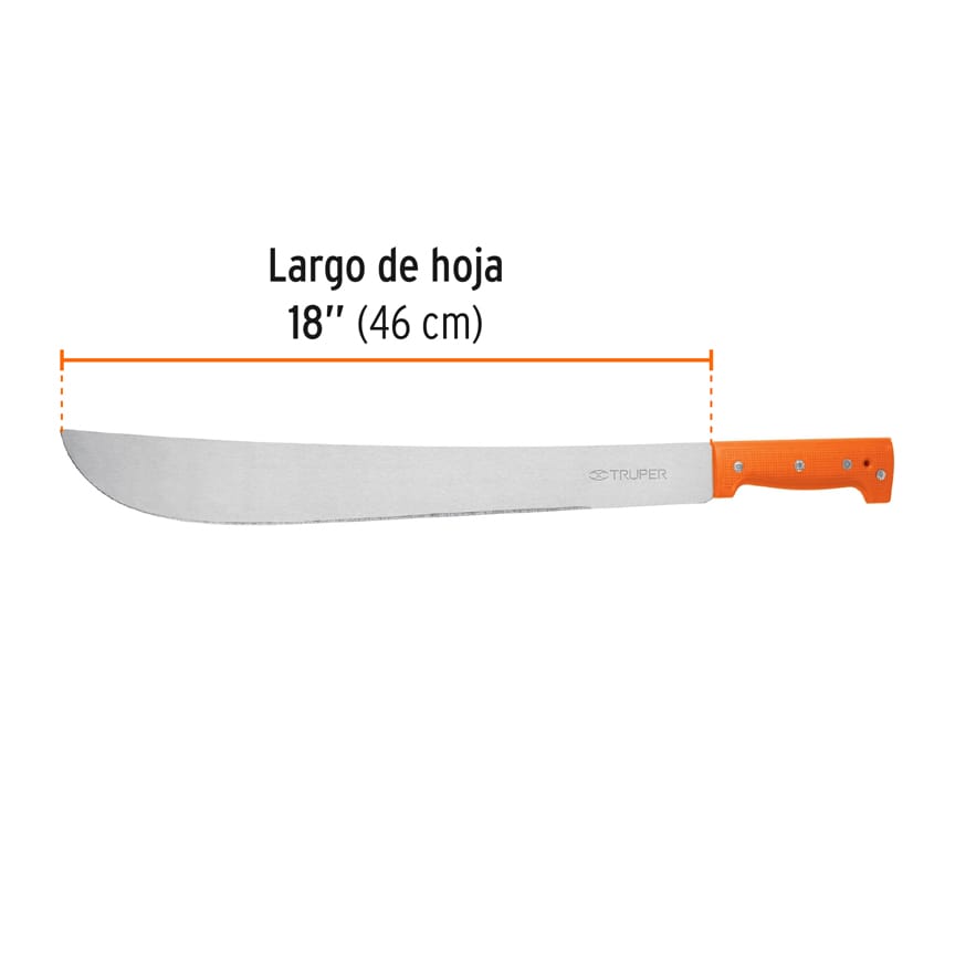 Machete estandar 18" cacha naranja caballete