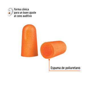 Bote 30 Pares de con tapones auditivos desechables de espuma