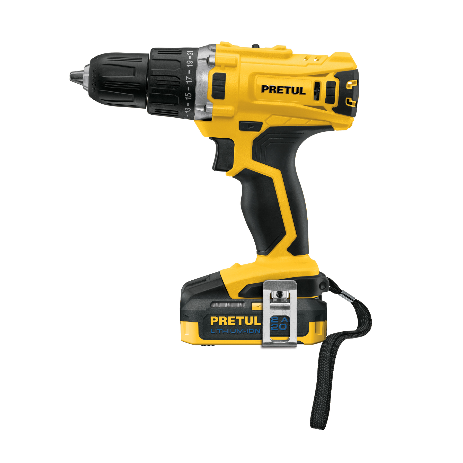 Taladro inalambrico 1/2" bateria ion litio 20V Pretul