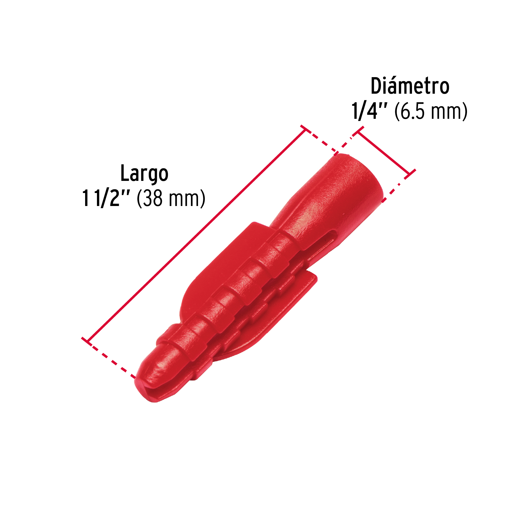 Bolsa con 20 taquetes de plastico 1/4"