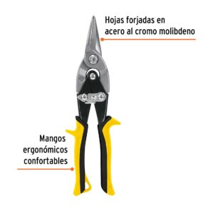 Tijera de aviacion recta 10" Corte Lamina Acero Cobre Aluminio
