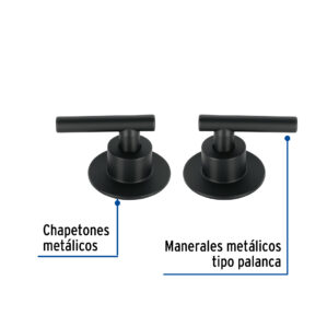 Juego de 2 manerales para regadera palanca Negro Tubig