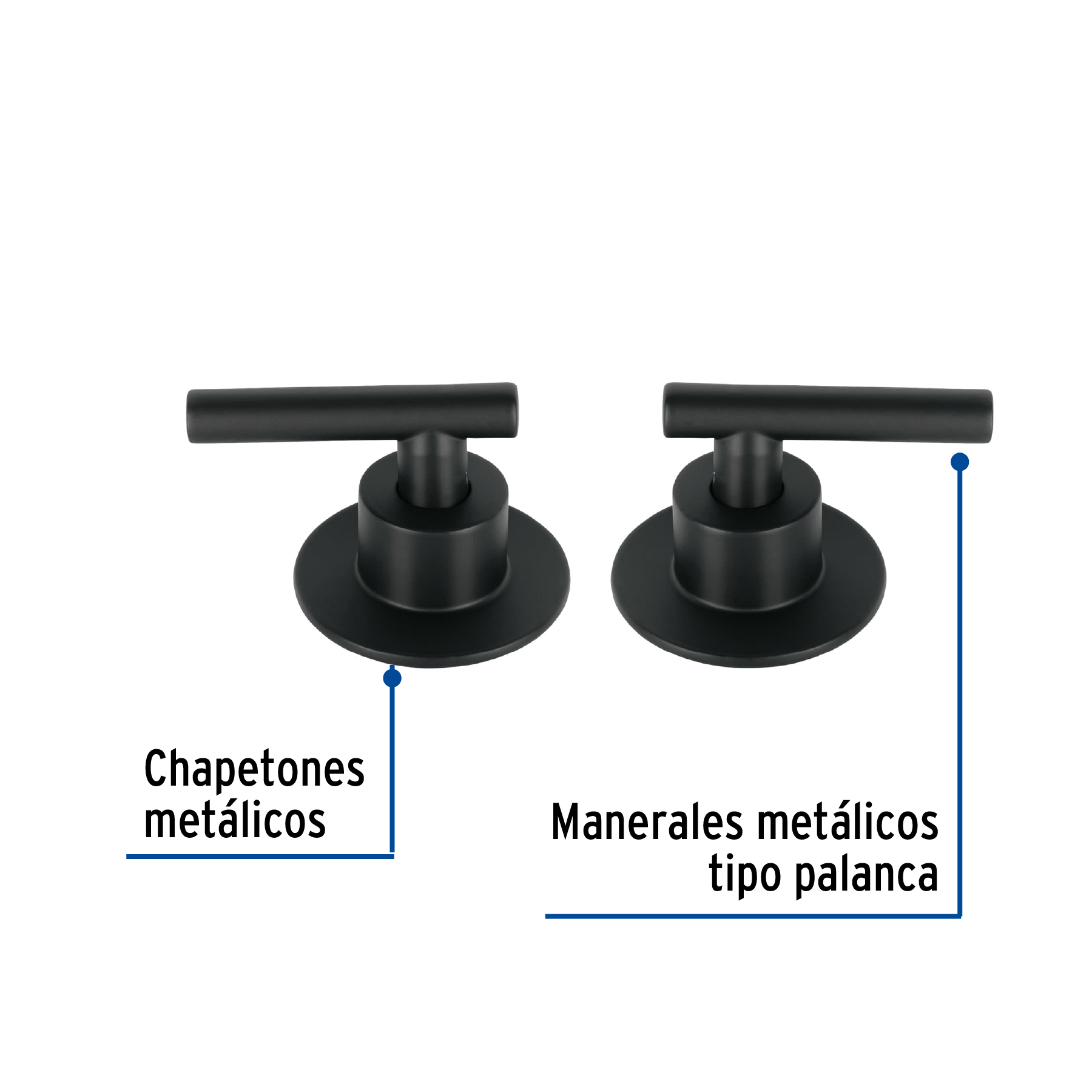 Juego de 2 manerales para regadera palanca Negro Tubig