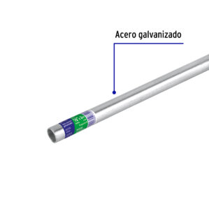 Tubo Conduit 1/2" galvanizado de 3m pared delgada