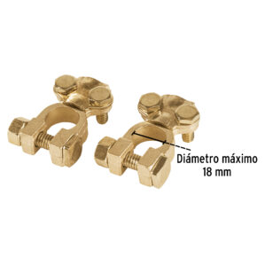 Pack de 2 Terminales de laton para bateria poste superior