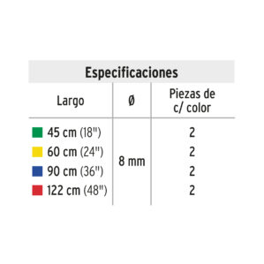 Tensores elasticos set con 8 piezas Pretul
