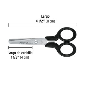 Tijera escolar punta redonda de 4-1/2