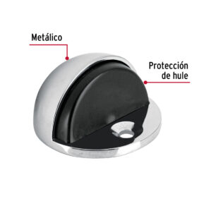 Tope para puerta tipo domo cromado
