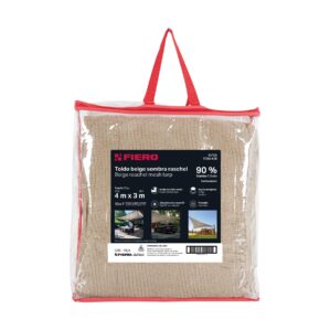 Toldo Sombra raschel beige de 4x3m 80% de sombra