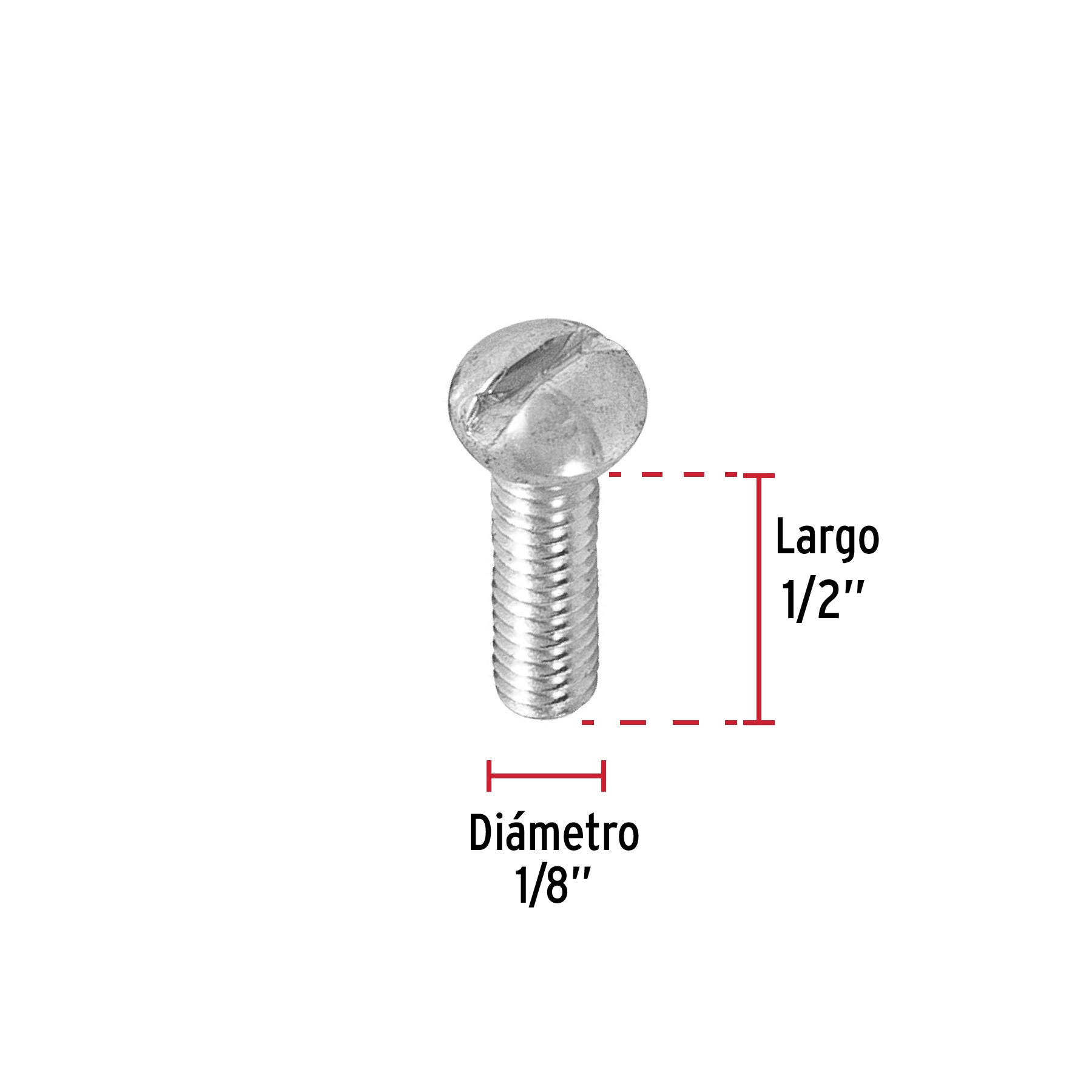 Tornillo tipo estufa 1/8 x 1/2" bolsa con 700 pzas