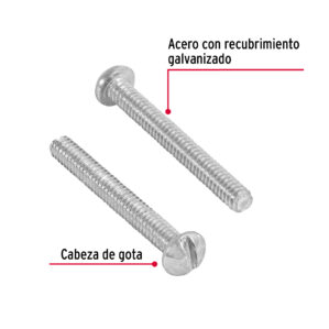 Tornillo tipo estufa 1/8 x 1" bolsa con 400 pzas