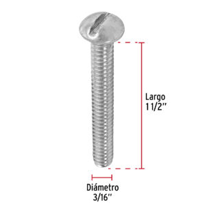 Tornillo tipo estufa 3/16 x 1-1/2