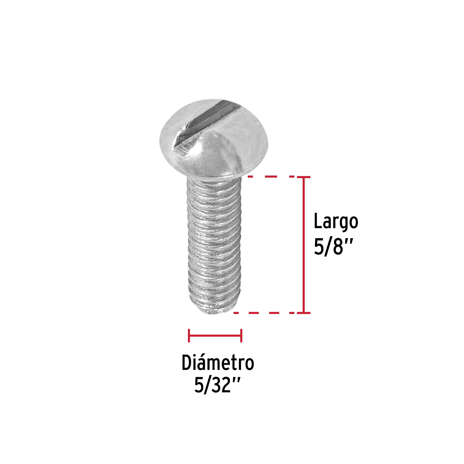 Tornillo tipo estufa, 5/32 x 5/8", bolsa con 400 pzas