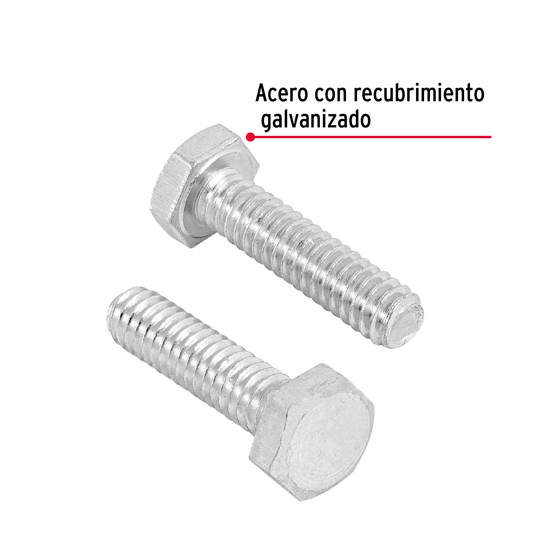 Tornillo tipo maquina 1/4 x 1" bolsa con 100 pzas