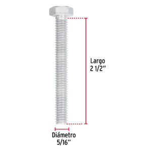 Tornillo tipo maquina, 5/16 x 2-1/2