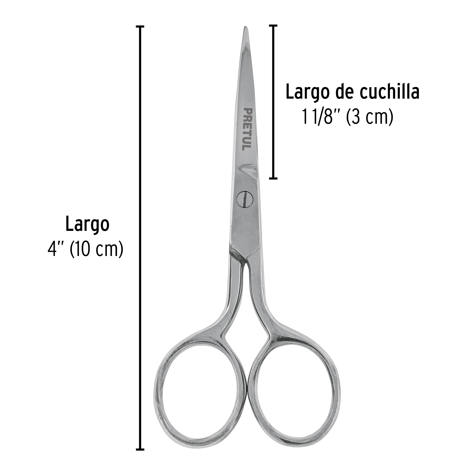 Tijera para bordar de 4" Pretul