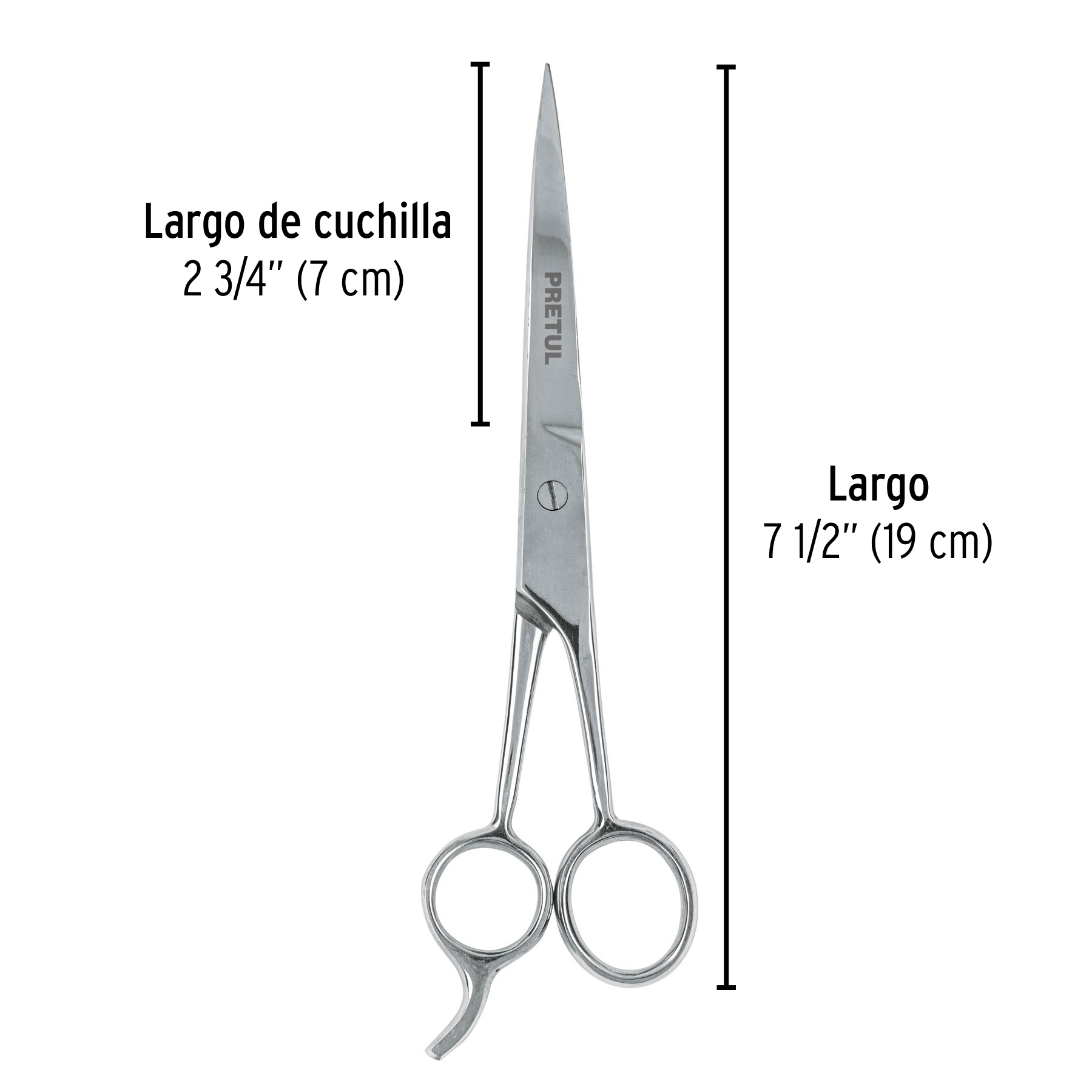 Tijera para estilista Cabello con gancho de 7-1/2"