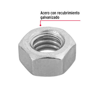 Tuerca hexagonal 5/16" galvanizada bolsa con 150 pzas