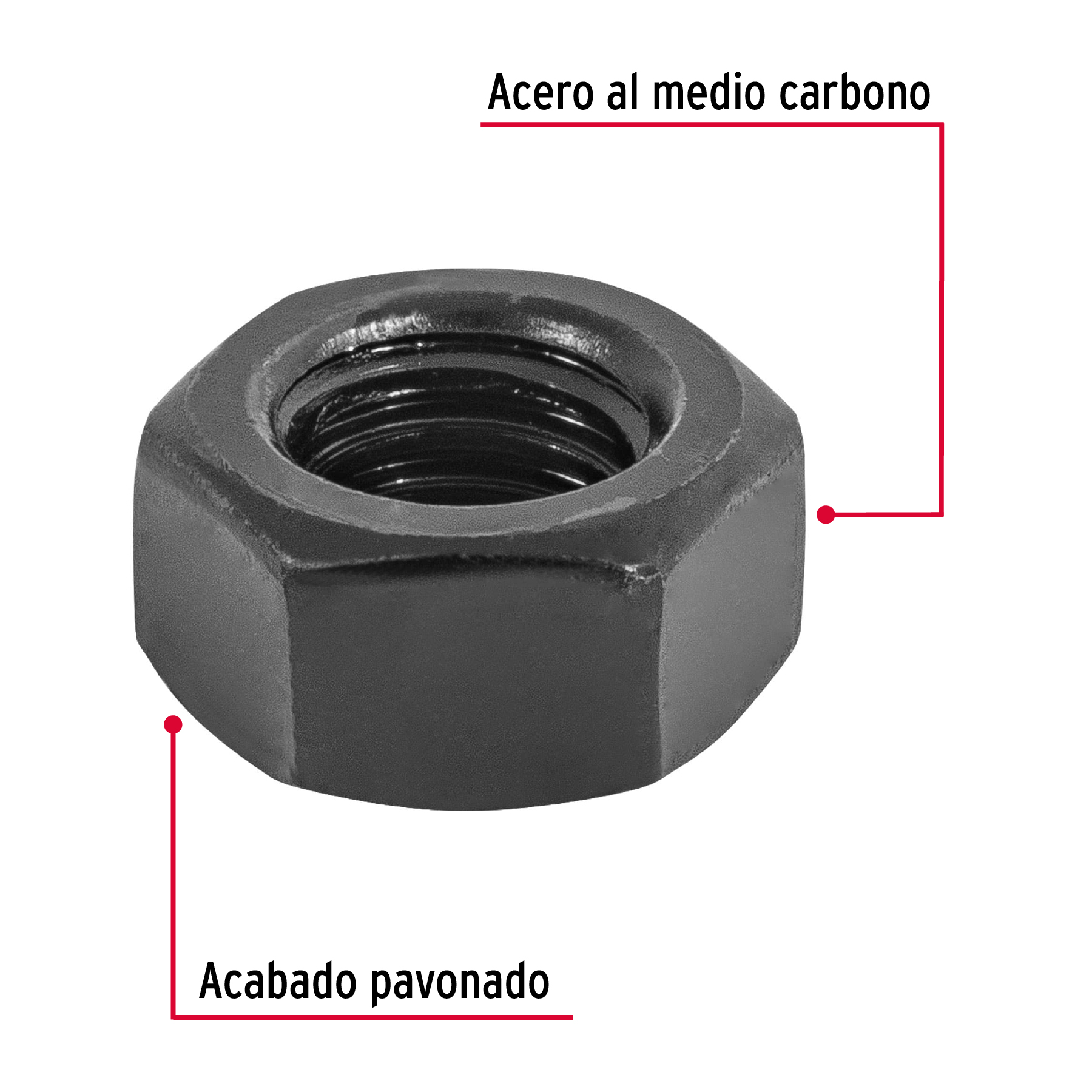 Tuerca hexagonal grado 5 de 5/16" bolsa 150 pzas