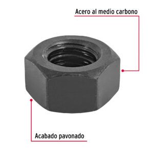 Tuerca hexagonal grado 5 de 7/16" bolsa 60 pzas