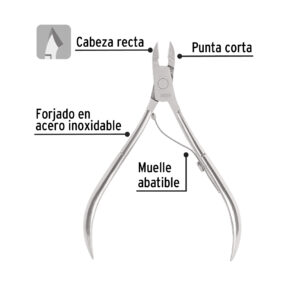 Alicate para manicure 4" Punta Corta