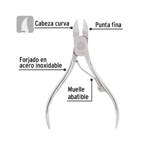 Alicata para pedicure 4" Punta Fina