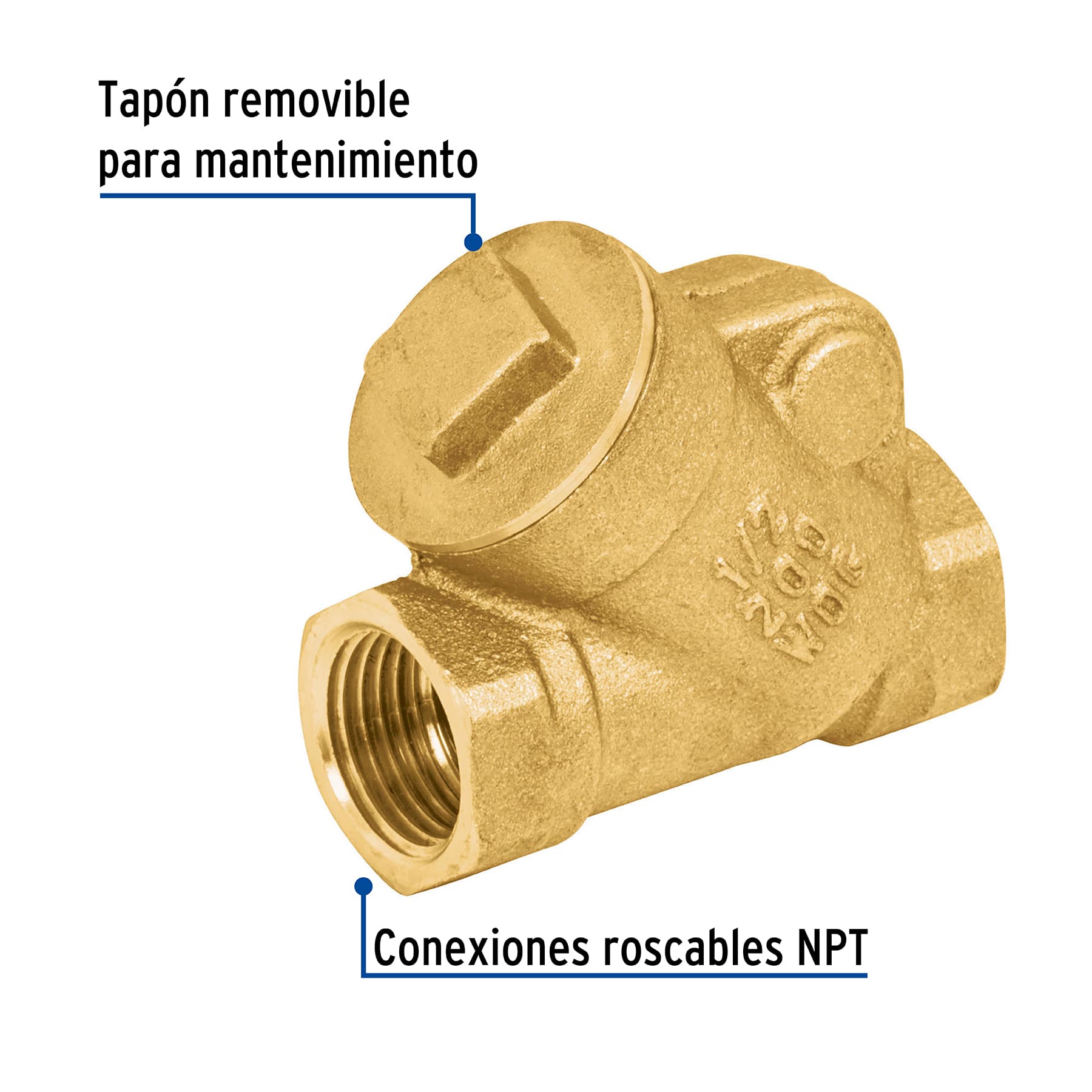 Valvula check Columpio de laton de 1/2"