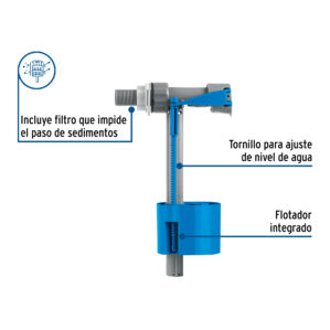 Valvula de llenado para Tinaco con flotador vertical de 1/2"