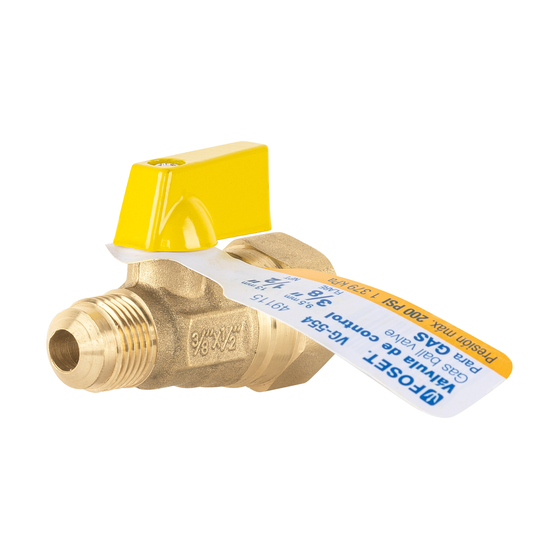 Llave Valvula de gas de paso 1/2" a 3/8"