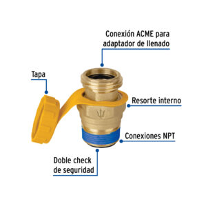 Valvula de llenado para tanque estacionario hasta 300L