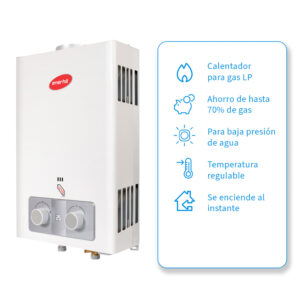 Calentador paso instantaneo 6L GLP Enerhit 1 Servicio Compatible con Solar